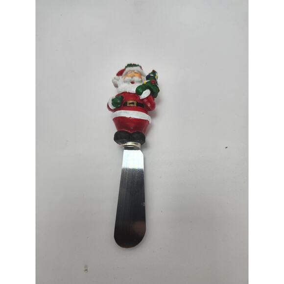 Set of 4 Handpainted Holiday Spreaders Snowman Santa Tree Stocking Christmas - Picture 5 of 8